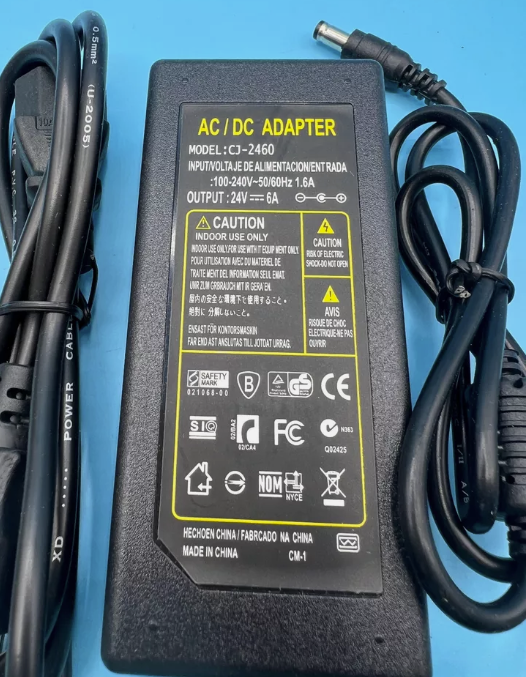 Brand NEW CJ-2460 24V DC 6A 5.5 X 2.5mm Power Supply Adapter AC DC Power Adapter